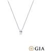Gioielli di Valenza Collana punto luce in oro bianco 18k con diamante taglio ovale 0.50ct GIA