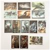 Furuta Jurassic World Holo Wafer Sticker Set di 14 Dinosauri Tyrannosaurus Japan Furuta