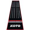 KOTO darts KOTO - Carpet Checkout Rosso, 285 x 60cm + Oche, Indicatore del Punteggio, Tappeto Antiscivolo, Protegge Pavimento e Freccette