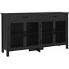 HOMCOM Mobiletto basso meuble de rangement 4 porte con étagères reglables e 2 cassetti stile industriale 150 x 40 x 85 cm nero