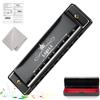 laqula Diatonic Blues Harmonica C Key 10 fori con custodia protettiva - regalo standard per adulti, professionisti, principianti e studenti
