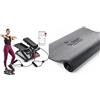 Sunny Health & Fitness - Stepper intelligente per la casa, a basso impatto, con fasce di resistenza e tappetino protettivo in schiuma per attrezzi da palestra domestica