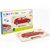 Beleduc Puzzle a strati per auto, puzzle educativo in legno con 5 strati, giocattolo per abilità motorie dai 4 anni in su, puzzle educativo Montessori per bambini, costruzione del veicolo giocoso