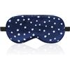 WY LIGHTING LEVEL Maschera per dormire in seta pura con cinturino regolabile, oscurante, comoda e morbida, per il sonno, per la qualità del sonno (blu navy)