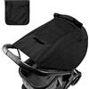 Selene Parasole per Passeggino, Universale UV50+ Telo Parasole per Carrozzina con Finestra Copertura tenda a rullo, Impermeabile Protezione Solare Parasole Passeggino - Nero