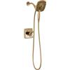 Delta Ashlyn Serie 17 - Set doccia a doppia funzione con soffione In2ition 2 in 1 con doccetta portatile, kit di finiture con valvola a 2 maniglie dorate, bronzo champagne T17264-I-CZ (valvola non