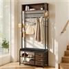 VEVOR Scaffale Appendiabiti da Ingresso Supporto con Attaccapanni con Ripiano Scarpiera 80 x 30 x 180 cm, Armadietto Portabiti Autoportante con Griglia Metallica da Ingresso Camera da Letto, Soggiorno