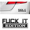 VBGURR Adesivo auto 3D, edizione Fuck it, emblema auto in metallo 3D, adesivo auto tuning, adesivo auto tuning, adesivo auto autoadesivo per emblema auto per lato o portellone posteriore (nero/bianco)