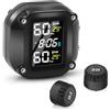 Avutrel TPMS Motorcycle Sistema di Monitoraggio della Pressione dei Pneumatici, 5 modalità Allarme, Ricarica USB Magnetica, Design Impermeabile IP67, con 2 Wireless Sensori Esterni