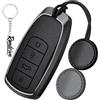 Rondrive Custodia per chiave auto, compatibile con Chery Jaecoo 7 Jaecoo 8 Tiggo 8 Plus 8 Pro Tiggo7 Arrizo 5 Plus lega di zinco + custodia portachiavi in pelle nero