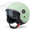 VINZ Tobia Casco Jet Doppia Visiera VIntage | Casco Scooter / Moto Donna E Uomo | Certificato ECE 22.06 | nelle taglie dalla XS-XXL - Verde Menta