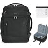 ECOHUB Zaino Bagaglio a Mano Easyjet 45x36x20 Valigia Viaggio Aereo Sotto il Sedile 13 Tache Zaino da Cabina Porta USB Grande Impermeabile Ecologica in PET Riciclato da 30 Litri (Nero)