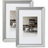walther design Lounge JA030SD - Cornice portafoto, 20 x 30 cm, confezione da 2, argento