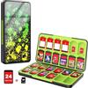 MoKo Porta Schede, Custodia Porta Cartucce di Gioco Compatibile con Nintendo Switch 2/Switch OLED 2021/Lite, Custodia Protettiva con 24 Slot per Schede di Gioco & 24 Slot per Micro SD -Verde/Giallo