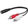 PremiumCord Cavo a Y da Jack a RCA 0,2 m, Presa Jack da 3,5 mm a 2 Connettori RCA RCA, Jack a RCA, Audio Stereo, per Fotocamera Digitale, TV, Telefoni Cellulari, MP3, HiFi, Colore Nero