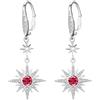 REDSUN Orecchini con pietra di luna in argento sterling 925, con stella a ottanta punte, sole/luna, arcobaleno, per ragazze, madri, figlie, donne, fidanzate, Argento sterling