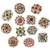 YYlingx Set di 12 spille e spille color oro con strass a forma di fiore, assortite, per decorazioni fai da te