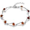 Copal Bracciale Donna Con Ambra Naturale E Argento 925 Lunghezza Regolabile