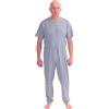 FERRUCCI COMFORT Pigiama Tutone Sanitario Sentimento Manica Corta 1 Cerniere/Zip Dietro Schiena Estivo (Grigio, L)