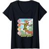 Disney Donna Disney Robin Hood Classic Disney Film Retro Maglietta con Collo a V