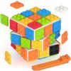 ROXENDA cubo di Compatibile con i Lego 3x3 Cubo Magico, Speed Cube cubo 3D rapido, per divertimento di bambini e adulti (Bianca)