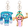 AUNGCSHE 2 PCS Italian Brainrot Portachiavi Brainrot Peluche, Steal a Brainrot, Brain Rot, Portachiavi, Adatto per Zaini, Chiavi, Valigie e Portafogli (Giallo)