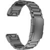 MaKTech Cinturino in Titanio per Garmin,Cinturino in Metallo a Sgancio Rapido Da 26mm con Fibbia Tartaruga,per Smartwatch Garmin Fenix 8 51mm/7X/6X/5X/7X Pro/6X Pro/5X Plus (Grigio)
