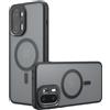 GIOPUEY Cover Magnetica per OnePlus 15R， Compatibile con MagSafe， PC+TPU Finitura Antiurto Protettiva Cellulare Custodia - Black