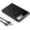 DUSEKI Custodia per disco rigido 2,5 USB 3.1 Gen 2 6 Gbps Custodia per disco rigido SSD/HDD da 2,5 pollici con 7 mm/9,5 mm installazione senza attrezzi scatola esterna include cavo USB C e supporto UASP/Trim