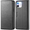 TUCCH Custodia Libro per iPhone 12/12 Pro, Nero | Pelle Sintetica, Antiurto TPU, Funzione Supporto, Portafoglio Porta Carte di Credito, 6,1 pollici