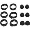JNSA Set di punte di ricambio per orecchie e alette compatibili con Galaxy Buds/Galaxy Buds+ Plus, Wingtips 3, 3 paia e 3 paia di auricolari, adatti alla custodia, nero BWT3PB