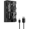 FEELWORLD 1 Pack NP-F550 2200mAh batteria di ricambio di NP-F970 F960 F950 F770 F750 F570 F550, USB-C ricarica rapida ricaricabile per luce video LED, monitor fotocamera, trasmissione wireless