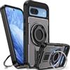 Tuvror Cover per Google Pixel 8A con Supporto. [Anello rotante a 360° e Supporto]. Cover protettiva antiurto per Pixel 8A, Grigio