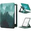 MoKo Custodia Girevole a 360° per 7 eBook Reader 12a Gen 2024, Retro Trasparente Staccabile Magnetica Regolabile con Auto Wake/Sleep, Non compatibile con TCL Remarkable Kobo, Foresta Verde