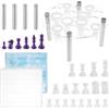 BENECREAT Kit Fai da Te per Scacchi con 1 Porta degli Scacchi Rotondo, 1 Stampo per Scacchiera e 16 stampi in Silicone per degli Scacchi per Giochi da Tavolo per Feste in Famiglia