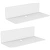 efuturetime 2 mensole da parete in acrilico bianco, 23 x 9,5 cm, galleggianti da parete, senza foratura, con 4 clip per cavi, mensola per display, mini scaffale per ufficio, bagno, cucina