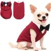 Yoolhamy Maglione per cani con papillon, abbigliamento invernale per animali domestici, smoking, per cani di taglia piccola e media, in caldo pile, per chihuahua, schnauzer, Shih Tzu, Yorkie, Natale