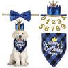 XFSRG Decorazioni Per Feste Per Cani Set Compleanno Per Cani Bandana Cane Cappellino Cane Blu