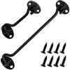 SZCXDKJ 2 ganci e occhiello fermaporta per porta del fienile, in acciaio inox massiccio e resistente, con ganci di chiusura facili da appendere e chiusura a occhiello (100 mm + 200 mm, nero)