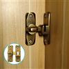 Pexintek 2 Pezzi Piccola Serratura per Porte Scorrevoli a 90 Gradi per Porte Interne, Chiavistello per Porte ad Apertura su Entrambi i Lati, Serratura Vintage per Cucine, Camera da Letto, Studio, Bagni(Ottone)