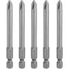 QUARKZMAN 5Pz #2 Punte Cacciavite Phillips PH2 1/4 Gambo Esagonale 3.15 (80mm) Lungo Acciaio S2 Magnetiche Inserti per Avvitatore per Cacciavite Elettrico Punte Trapano 0.236 (6mm) Asta