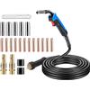 BOSYTRO Kit Cannola per Saldatura MIG/MAG MB15AK, 5m Torcia di Saldatura, con Connettore Euro, Set 22 Pezzi Deteriorabili incl. 180A per Saldatura CO₂/Argon in Officina & Industria