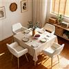 MEUBLE COSY Sedie da Pranzo Set di 4 con Braccioli, Seduta Imbottita in Tessuto Bouclé, Gambe in Metallo, Sedie Cucina Design Scandinavo, Crema
