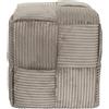 Home Deco Factory, HD0540, Pouf a Coste Intrecciate Tortora, Design Elegante e Confortevole, Ideale per Soggiorno o Camera da Letto, Versatile, Dimensioni 36x38x36 cm, Colore Tortora