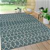 JONATHAN Y SMB108C-8 Ourika Tappeto marocchino a trama geometrica per interni ed esterni, bohémien, scandinavo, facile da pulire, cortile, patio, non perde pelo, TEAL/GRIGGIO, 240 cm X 300 cm