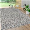 JONATHAN Y SMB108A-8 Ourika Tappeto marocchino a trama geometrica per interni ed esterni,bohémien,scandinavo,facile da pulire,cortile,patio,non perde pelo,grigio chiaro/blu scuro,240 cm X 300 cm