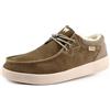 Kickback Haven - Mocassini Uomo - Colore Woolie Khaki - Scarpe Casual Stile Moc - Tomaia in Pelle Morbida e camoscio - Suola Ammortizzata - Solette in Schiuma Foderate in Pelle - Taglia EU 43