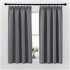 PONY DANCE Tende Oscuranti per Cucina Finestre Piccole 2 Pezzi Tende Cameretta Bambini Termica Isolante Freddo Curtains con Fettuccia 140x137 CM, Grigio
