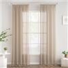 Woaboy Tende per Interni Finestre Voile Trasparenti con Fettuccia Tende a Panello Morbidi Moderne per Camera da Letto Soggiorno 2 Pezzi 140x215cm Beige