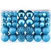 Taeku Palline di Natale Set, 100Pcs Plastica Addobbi Natalizi Palline Decorative Infrangibili Baubles di Natale con Ganci per Feste di Matrimoni e Natale (Blu)
